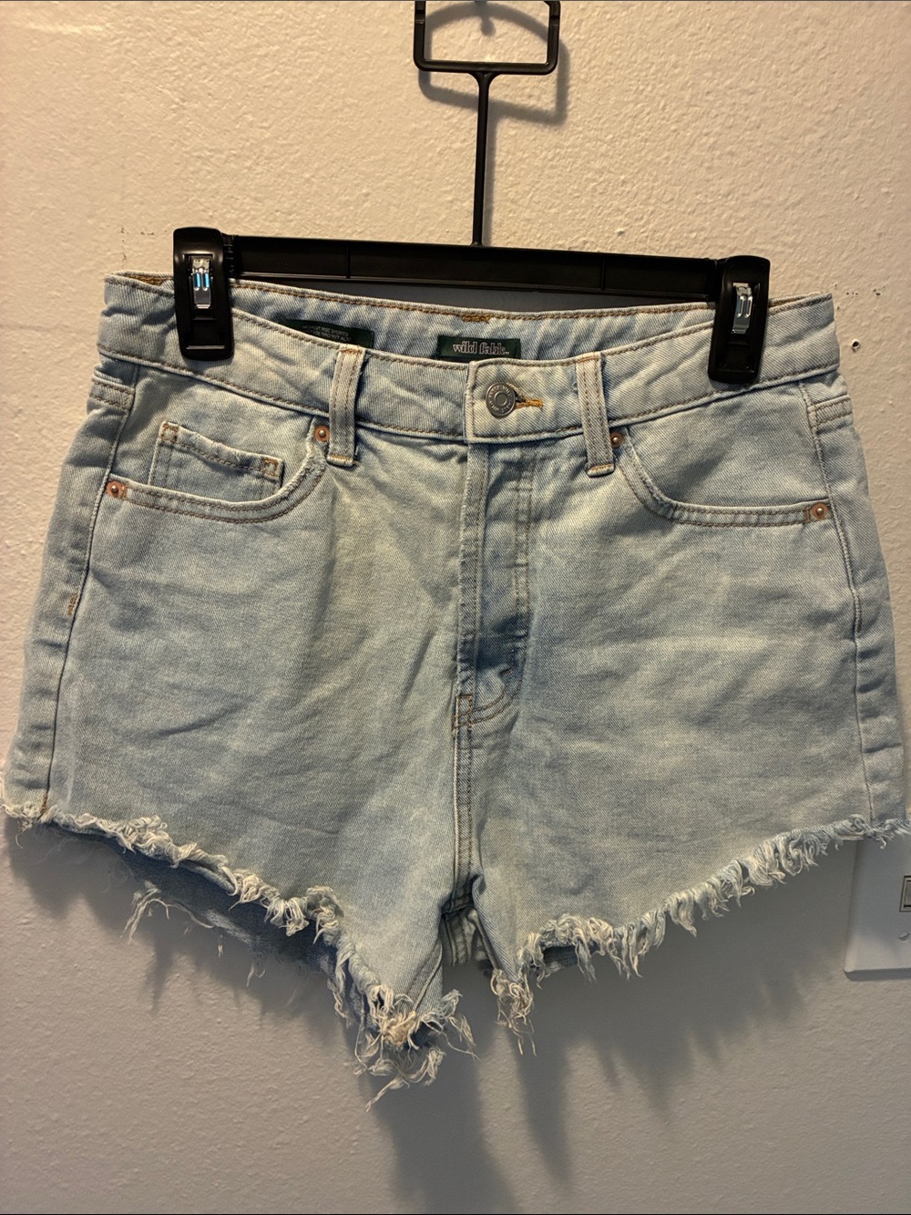 wild fable Light Blue Frayed Hem Denim Shorts